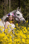 woman and arabian horse