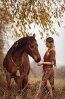 Indian woman with horse