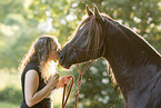 woman and arabian horse