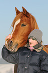 young woman with Arabo-Haflinger