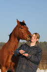 young woman with Arabo-Haflinger