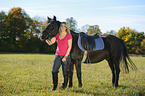 woman and Arabo-Haflinger