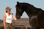 woman with Belgian warmblood