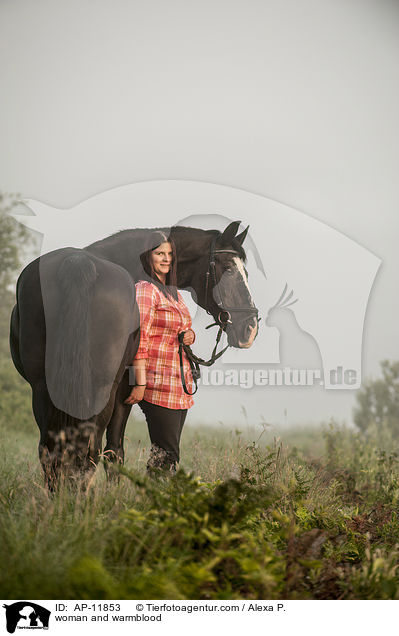 Frau und Brandenburger / woman and warmblood / AP-11853
