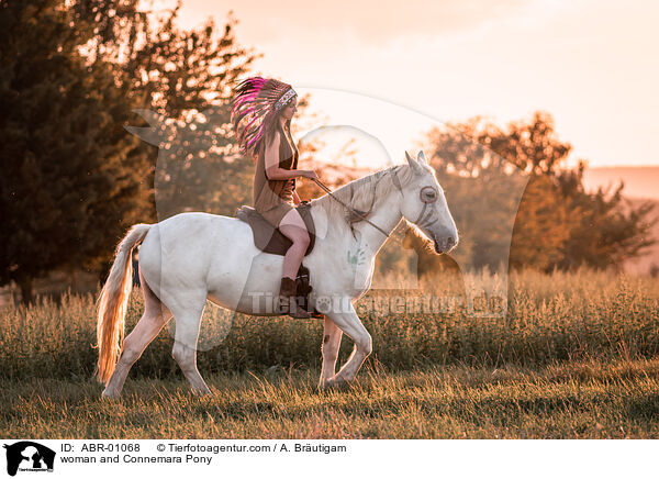 woman and Connemara Pony / ABR-01068