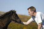man with Dartmoor Hill Pony