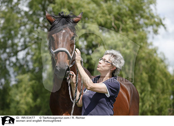Frau und Englisches Vollblut / woman and english thoroughbred / RR-53477