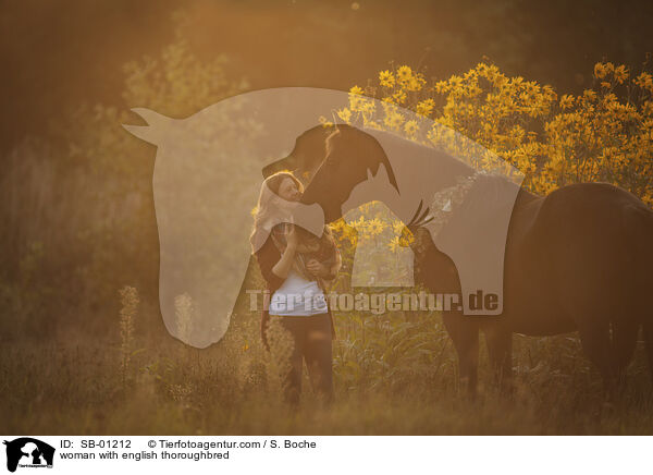 Frau mit Englischem Vollblut / woman with english thoroughbred / SB-01212