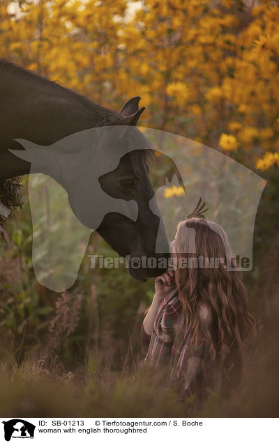 woman with english thoroughbred / SB-01213