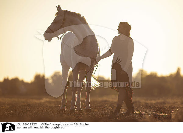 Frau mit Englischem Vollblut / woman with english thoroughbred / SB-01222