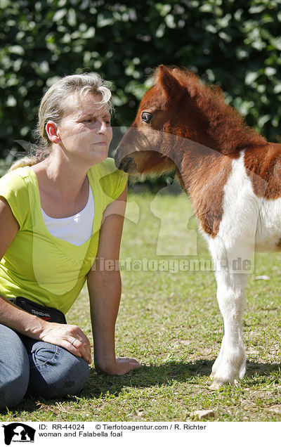 woman and Falabella foal / RR-44024