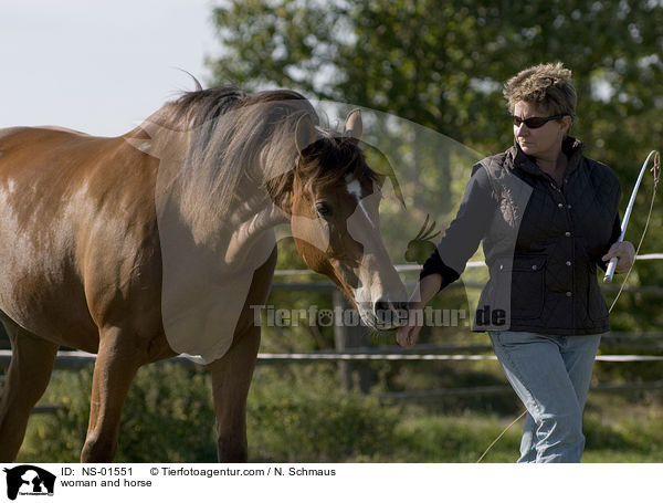 Frau und Freiberger / woman and horse / NS-01551