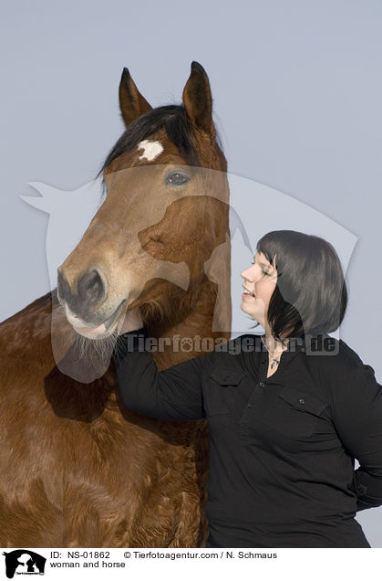 Frau und Freiberger / woman and horse / NS-01862