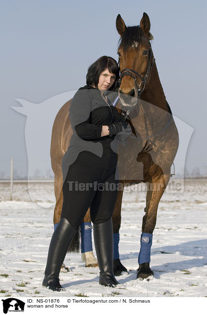 Frau und Freiberger / woman and horse / NS-01876