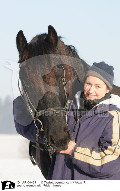 young woman with Frisian horse / AP-04437