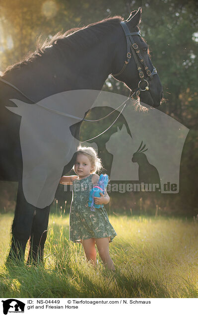 Mdchen und Friese / girl and Friesian Horse / NS-04449