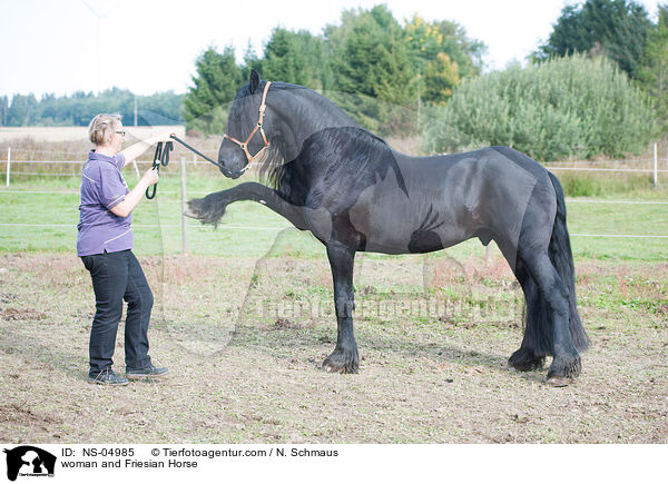 woman and Friesian Horse / NS-04985