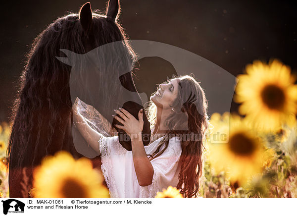 woman and Friesian Horse / MAK-01061