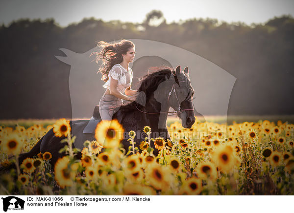 woman and Friesian Horse / MAK-01066