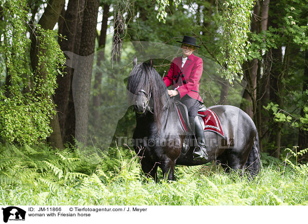 Frau mit Friese / woman with Friesian horse / JM-11866