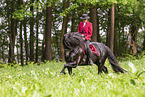 woman with Friesian horse