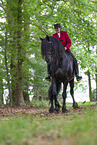 woman with Friesian horse