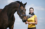 woman and warmblood