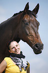 woman and warmblood