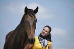 woman and warmblood