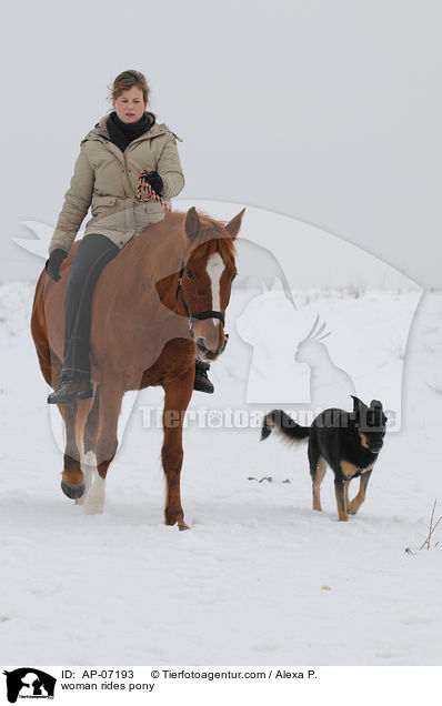 woman rides pony / AP-07193