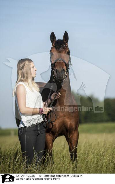 Frau und Deutsches Reitpony / woman and German Riding Pony / AP-13926
