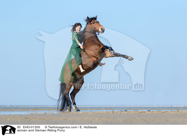 woman and German Riding Pony / EHO-01300