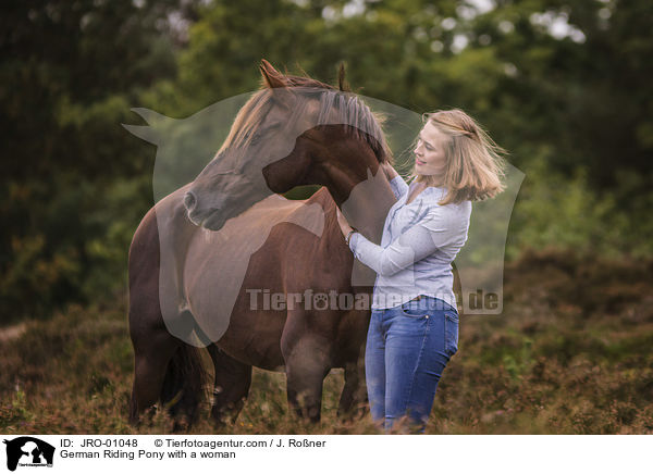 German Riding Pony with a woman / JRO-01048