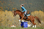 jumping with pony