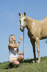 woman with Pony mare