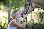 woman with Pony mare