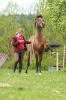 woman and German Riding Pony