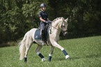 girl rides German Riding Pony