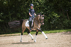 girl rides German Riding Pony