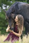 woman and German Riding Pony