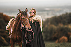 Viking woman and German Riding Pony