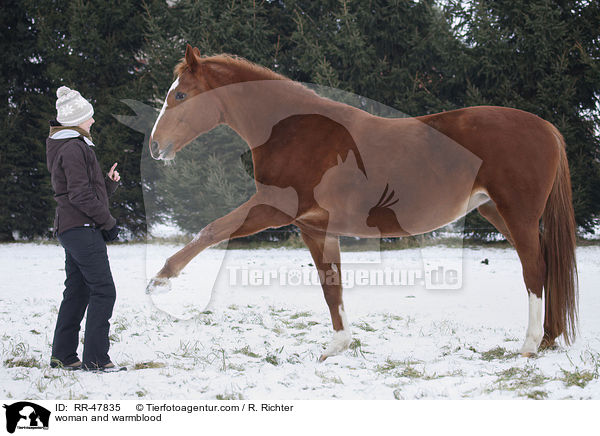 Frau mit Deutschem Sportpferd / woman and warmblood / RR-47835