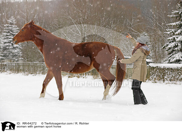 Frau mit Deutschem Sportpferd / woman with german sport horse / RR-64272