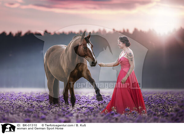 woman and German Sport Horse / BK-01310