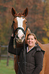 woman and warmblood