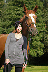 young woman with mare