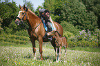 riding with foal