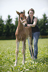 woman with foal