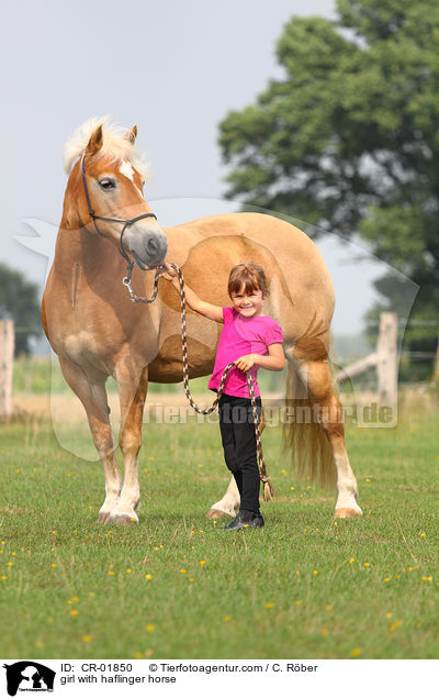 Mdchen mit Haflinger / girl with haflinger horse / CR-01850