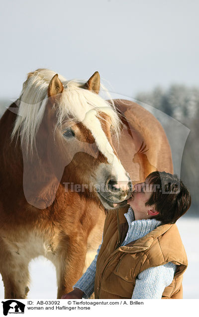 Frau und Haflinger / woman and Haflinger horse / AB-03092